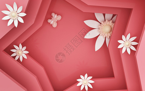 粉色小雏菊花卉花语场景设计图片