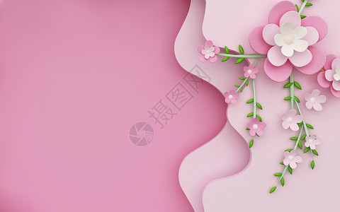夏天清新花卉粉色花语场景设计图片
