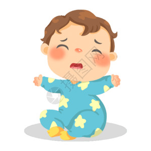 宝宝熟睡手绘大哭的婴儿GIF高清图片