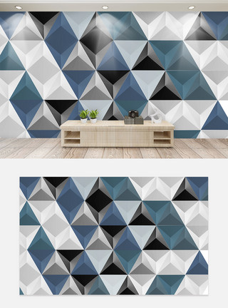 几何不规则图形现代简约几何客厅电视背景墙模板