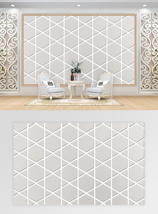 创意几何瓷砖纹理背景墙模板