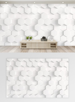 现代墙纸浮雕乳白效果电视背景墙模板