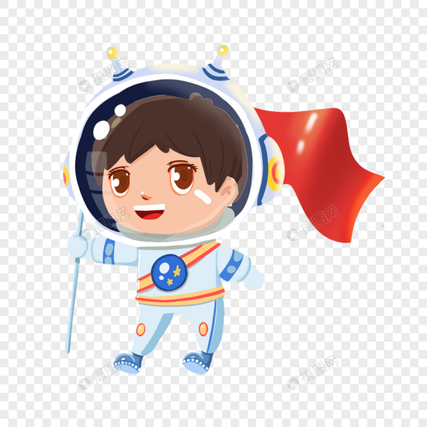 拿着国旗的宇航员图片