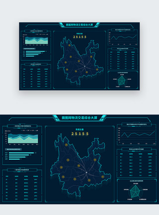 物流大数据ui设计可视化web界面模板