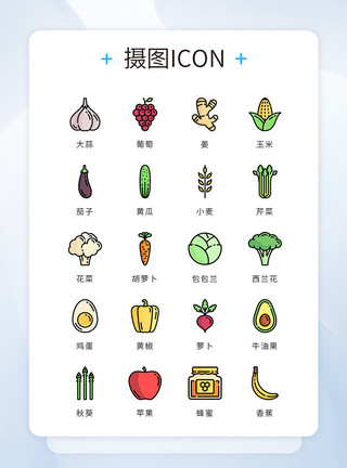 枣花蜂蜜UI设计icon图标水果蔬菜模板