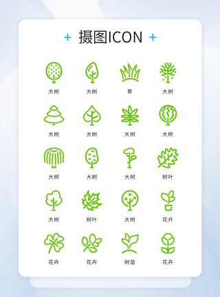 景观树木UI设计icon图标绿色简约植物树木模板