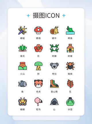 植物图标设计UI设计icon图标mbe风冒险度假模板