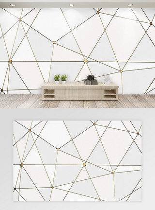 几何金属块现代简约淡雅质感几何电视背景墙模板