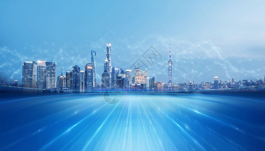 上海背景板科技城市设计图片