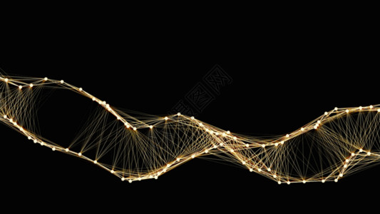 金色曲线素材dna金色点线粒子GIF高清图片