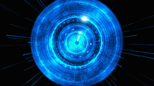 科技圆圈光效科技空间光线穿梭动态背景gif高清图片