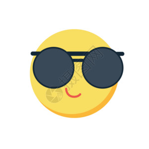 云数据图标墨镜酷表情图标emoji高清图片