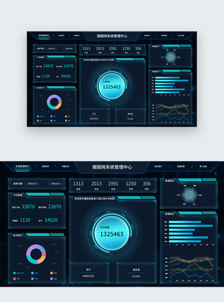 深色素材ui设计可视化数据统计web界面模板