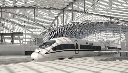 火车模型高铁开进站设计图片