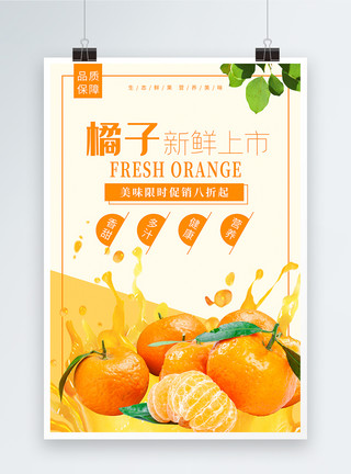 柑橘凤蝶橘子促销海报模板