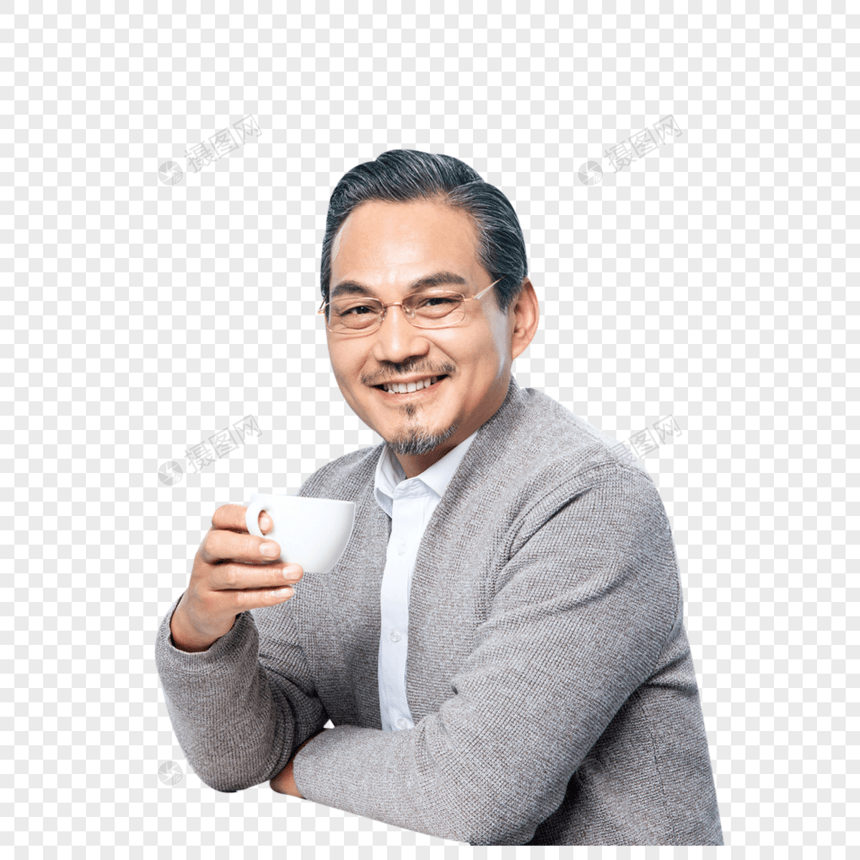 商务男士休闲喝咖啡图片
