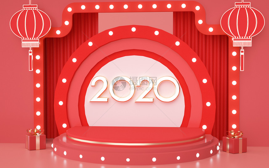 2020鼠年促销活动背景图片