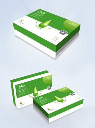 绿色化妆品礼盒包装设计模板