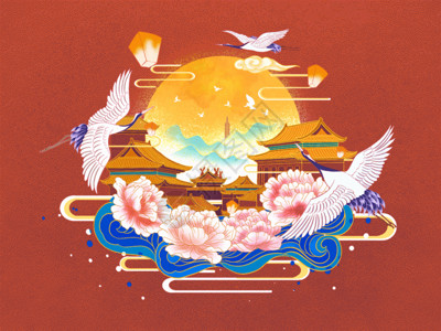 国庆和平鸽欢庆中秋佳节GIF高清图片