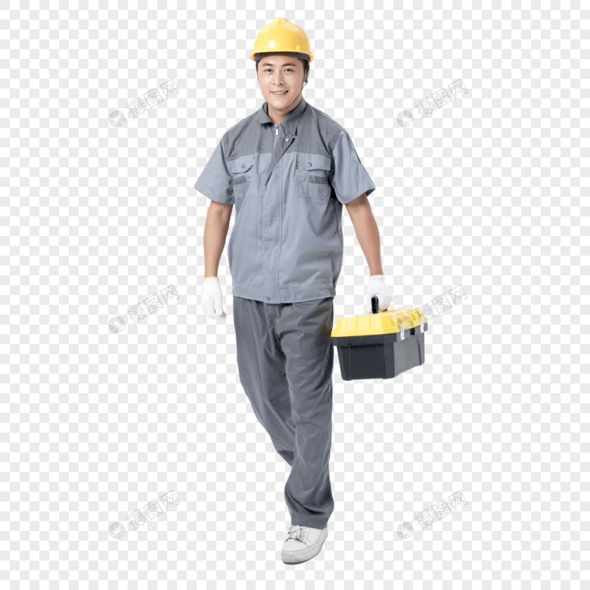 工人拎工具箱图片