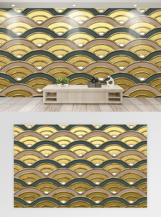 中国风线条纹理现代简约几何纹理质感背景墙模板