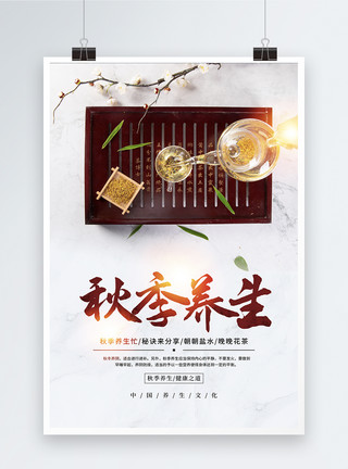 红枣银耳饮品简约秋季养生花茶海报模板