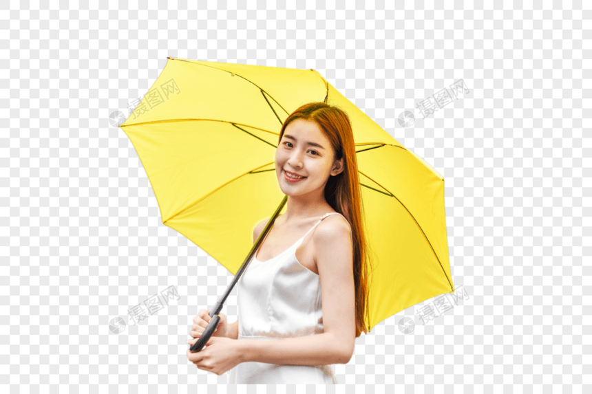 美女户外撑伞防晒图片