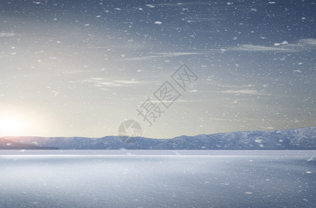 冬天降温冬季雪景设计图片