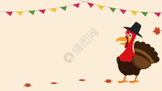 烧烤海报矢量图感恩节火鸡背景GIF高清图片
