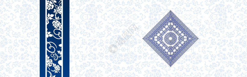 婚礼边框青花瓷复古背景设计图片
