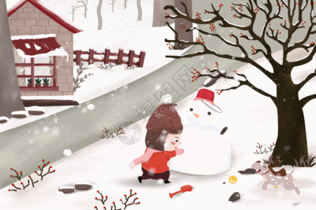 冬季插画24节气小雪GIF高清图片