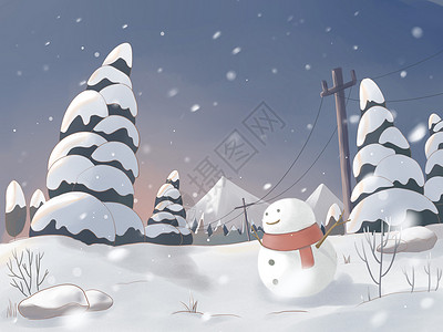 冬季雪人雪景图片