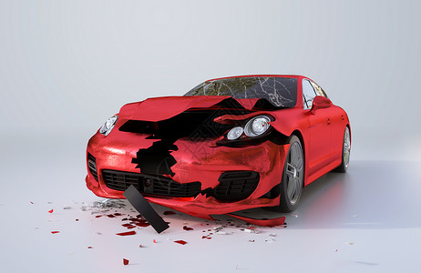 粉碎的撞坏的汽车设计图片