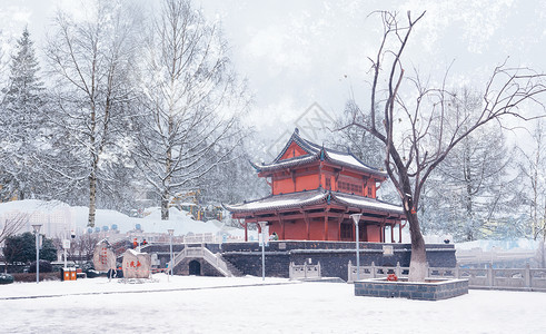 大雪城市冬季背景设计图片