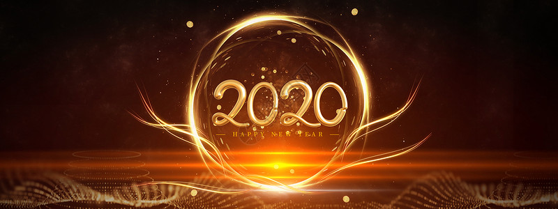 2020春节黑金2020设计图片