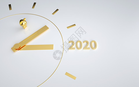 3d时间背景鼠年金融2020设计图片
