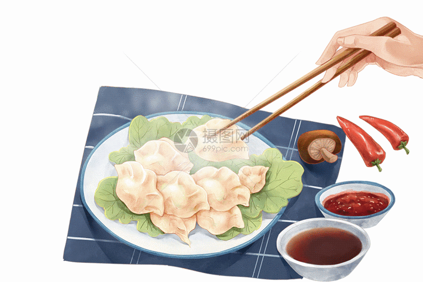 立冬吃饺子gif动图图片