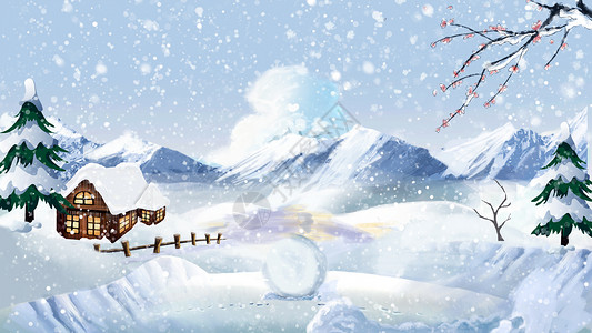 大雪城市冬季场景设计图片