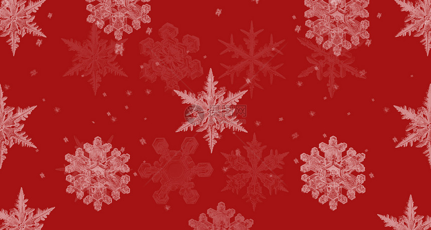 红色圣诞雪花背景图片