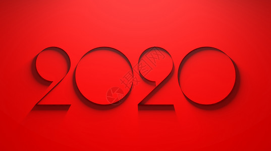 2020立体简约红色2020设计图片