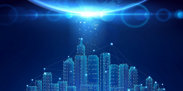 杭州未来科技城科技城科技背景设计图片