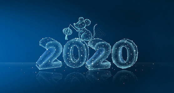 2020鼠年科技线条背景图片