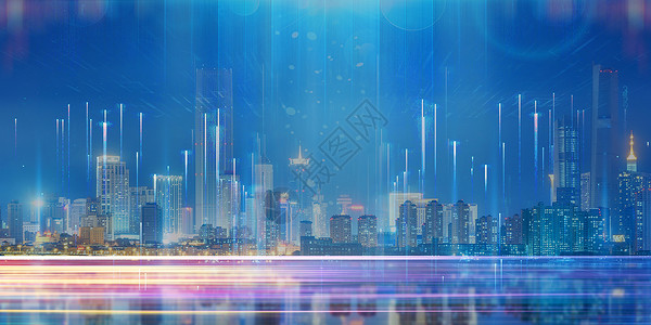 商圈夜景城市科技设计图片
