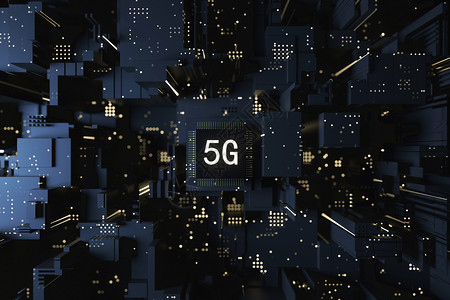 C4D未来5G芯片城市高清图片