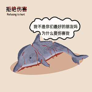 保护动物拒接伤害拒绝杀戮海豚图片