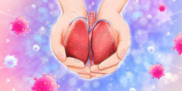 预防疾病小知识关注和保护肺部健康插画