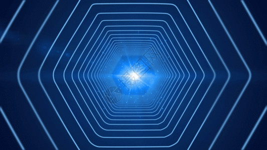 蓝色图形科技粒子图形隧道穿梭GIF高清图片