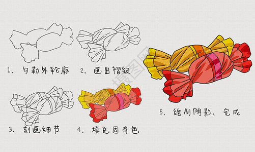 糖果简笔画教程图片