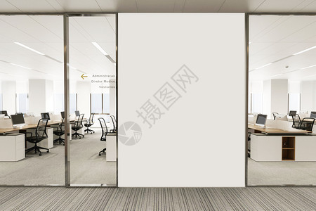 办公室logo3D办公场景设计图片