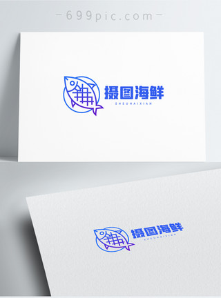 水产设计素材水产海鲜店logo设计模板